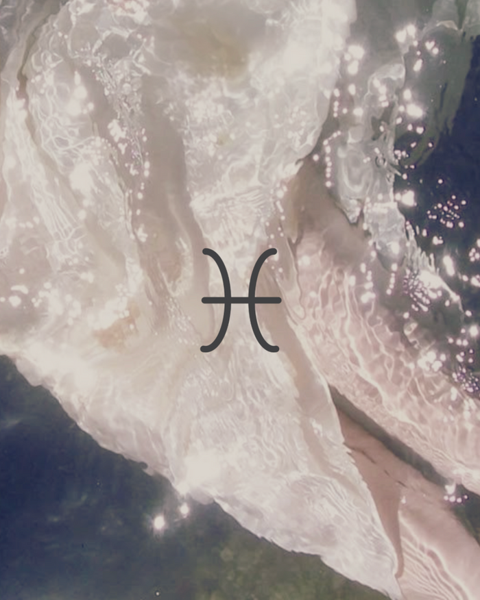 pisces sign on floating woman