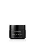 Black jar of Shemana Golden Age Restorative Beauty Balm on a white background