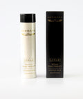 tall plastic bottle with black lid, gold Shemana logo, Lunar ritual soak therapy, tall black box, Shemana gold logo