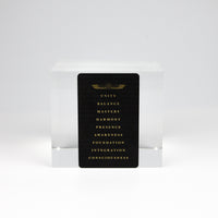 Code card, Shemana gold logo, Unity, Balance, Mastery, Harmony, Presence, Awareness, Foundation, Integration, Consciousness